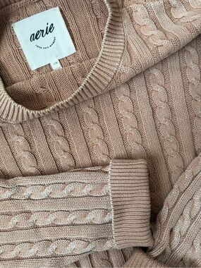 Aerie Cable Knit Cropped Sweater